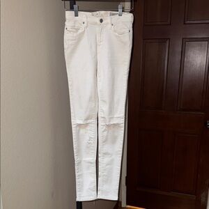 All Saints Grace Slashed Cream Skinny Jeans Women’s Size 25